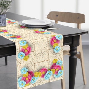 Passover Gifts, Jewish Holiday Gifts | Judaica Table Runner Passover agada -  Seder gift/ seder decor Matzo,seder table setting