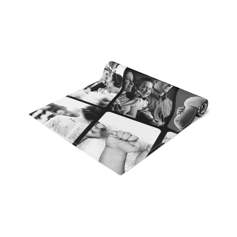 Create your own table runner, family reunion gift, photo table runner, personalized family gift, custom photo art image 5
