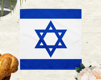 Israel flag bandana, not only used as a headband, scarf, bag accessory, but it also serves  as a challah cover for your Shabbat table