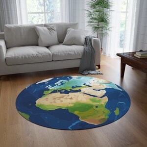Classroom Rug, Earth Rug, School Decor, Teacher Rug, Kids Room Rug, Learning Rug, Earth Decor, Map Rug , round rug, Back to School gift
