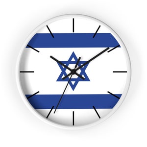 Flag of Israel Patriotic Israel Wall clock, Star of DAVID clock timeless Magen of David symbol image 2