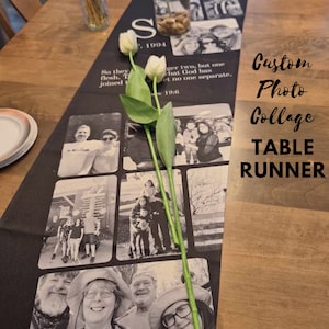 Custom Photo Collage Table Runner: A Stunning Personalized Event Accessory,  Memories gift!