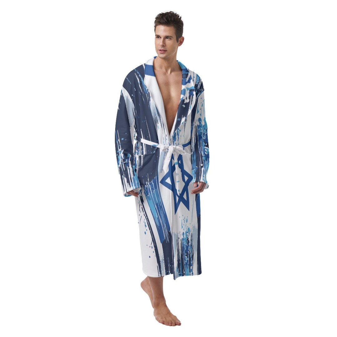 Stand With Israel Heavy Fleece Robe With Pockets, Love Israel Apparel ...