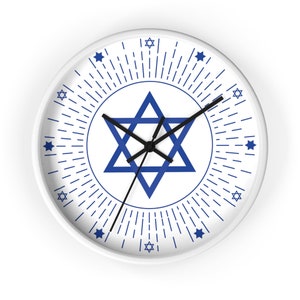 Patriotic Israel Wall clock, Star of DAVID clock timeless Magen of David symbol image 8