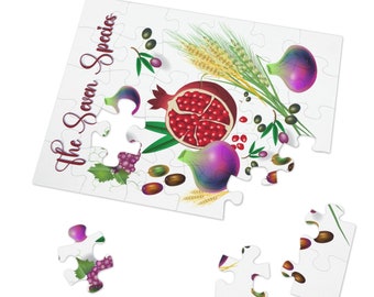 Seven Species Puzzle, Jewish Kids Puzzle, Sukkot Puzzle, Shavuot Puzzle