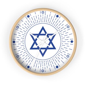 Patriotic Israel Wall clock, Star of DAVID clock timeless Magen of David symbol image 10