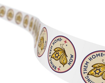 Bring them home now Label Rolls ,  Artist Israelite Jewish Star David Round Sticker Label Rolls rolls of 50, 100, and 250 pieces
