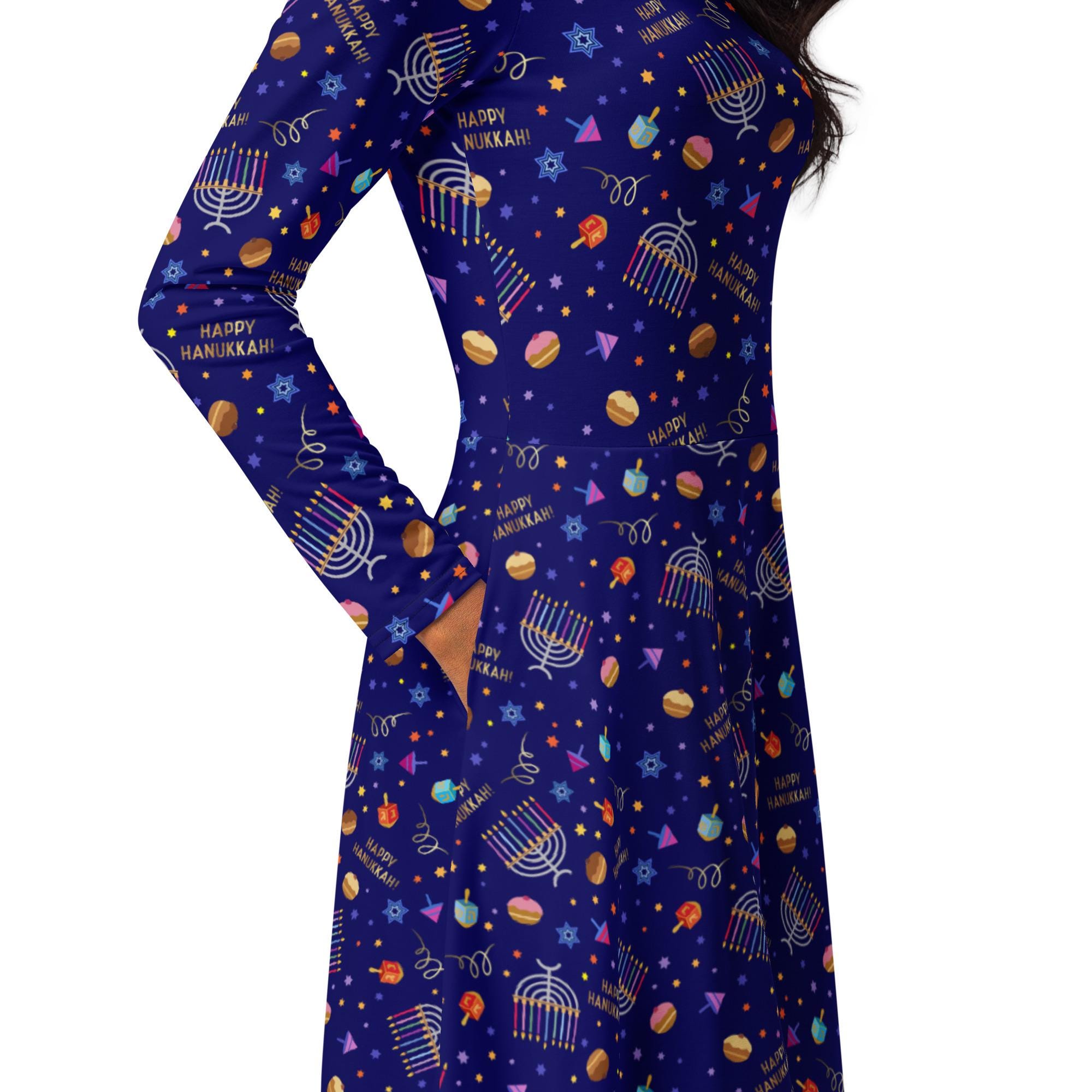 blue dress for baby girl Hanukkah Shine Bright Solid Color A-line Dress For Baby Girl main image 0