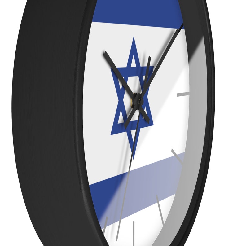 Flag of Israel Patriotic Israel Wall clock, Star of DAVID clock timeless Magen of David symbol image 6