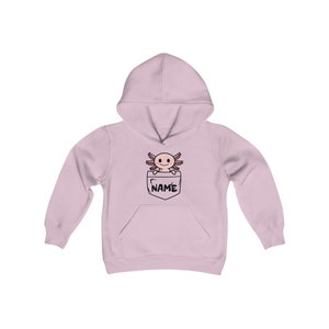 Custom Name Axolotl Sweatshirt , Personalized Name Sweatsh  Sweatshirt kids  /  Axolotl HOODIE kids many colors available