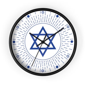 Horloge murale patriotique dIsraël, horloge étoile de DAVID intemporelle symbole Magen de David image 4