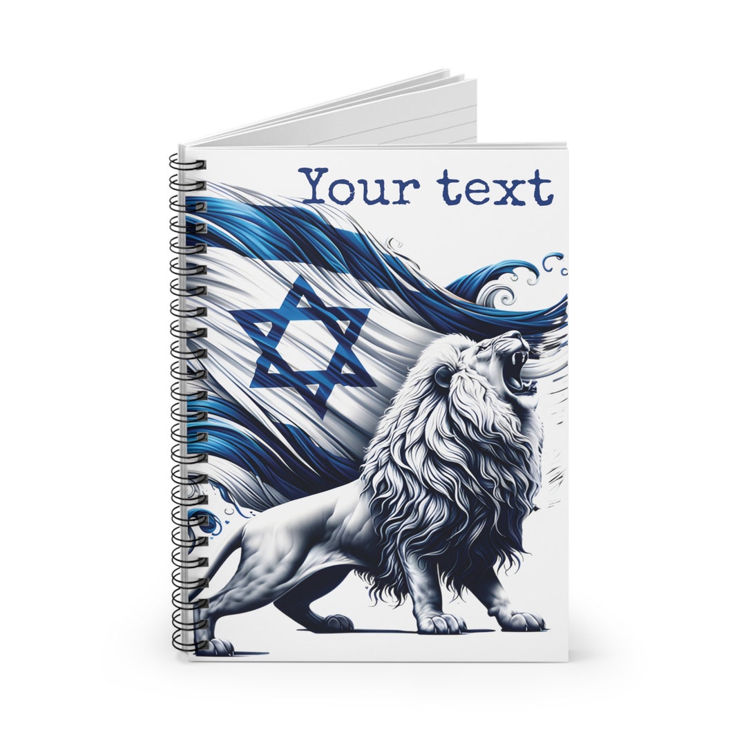 Israeli Lion Flag Notebook Perfect Gift for Jewish Friends , Ruled Line ...