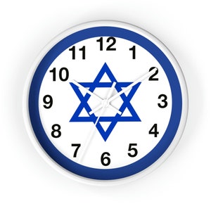 Israeli Flag Wall Clock , Star of David image 9