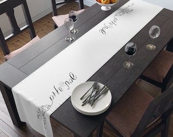 Corredor de mesa judío de línea minimalista hebrea, Shabat Shalom Runner - Mantel de Shabat -Corredor de Shabat- Mantel judaica