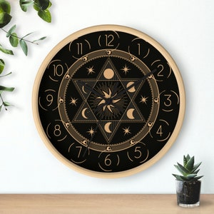 Spiritual symbols Wall clock, Star of DAVID clock, Sacred Symbol Magic , esoteric ornaments clock image 10