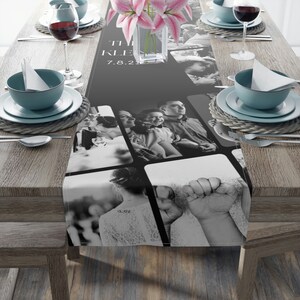 Create your own table runner, family reunion gift, photo table runner, personalized family gift, custom photo art image 6