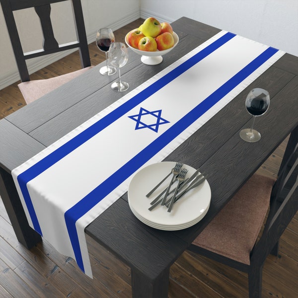 Israel Flag Table Runner, Jewish, Zion, Israeli, Star of David,  Israeli pride