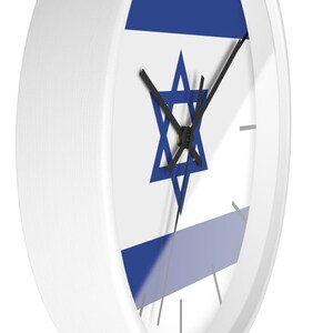 Flag of Israel Patriotic Israel Wall clock, Star of DAVID clock timeless Magen of David symbol image 3