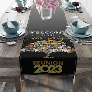 Custom family reunion Photo Collage gift,Create your own table runner,  photo  table runner, personalized family gift, custom photo art