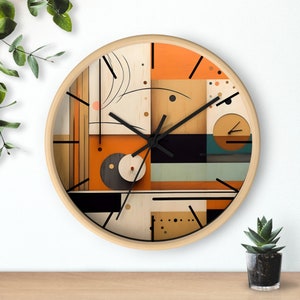 Mid century modern wall clock, Wooden Living room wall decor, Abstract wall clock mid century office decor