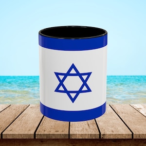 Love Israel Flag Coffee Mug: Patriotic Accent Mug, 11oz Colorful mug