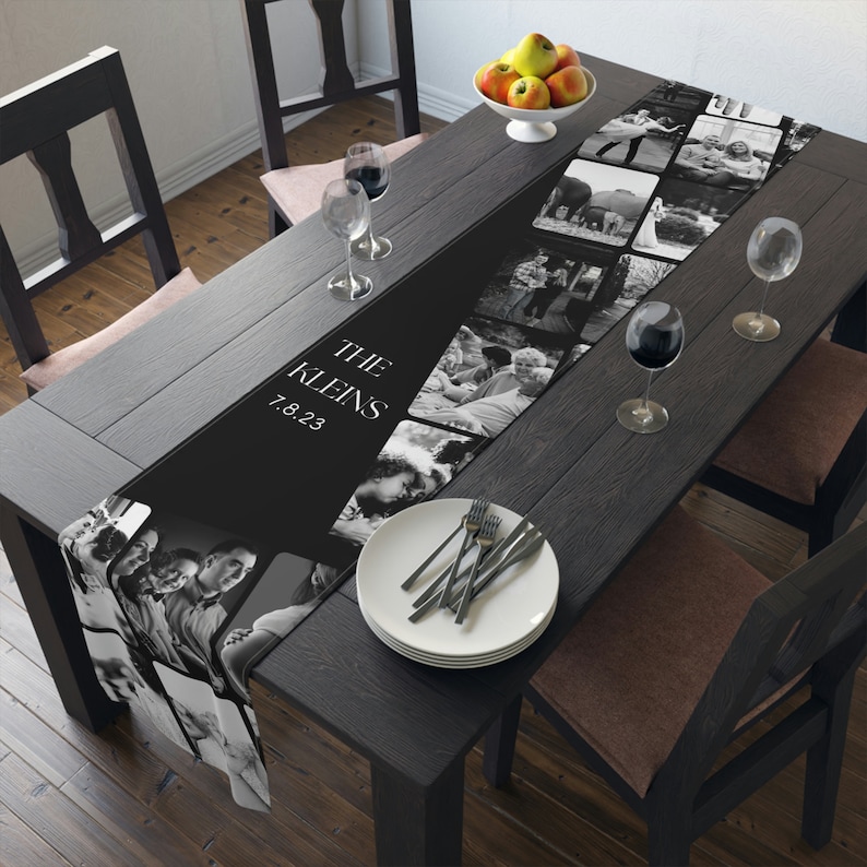 Create your own table runner, family reunion gift, photo table runner, personalized family gift, custom photo art image 8