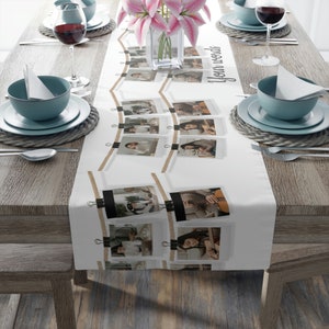 Personalized Photo Collage Table Runner, Custom Tablecloth image 9