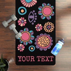 Personalized Yoga Mat, Yoga Accessories  CUSTOM name Rubber Yoga Mat