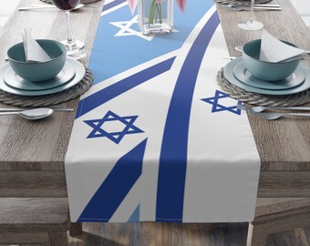Stand with ISRAEL table decoration, Israel Flag Runner,   Israeli Table Decor,  Jewish Table Linen, Zion Table Runner, Israel Pride Decor