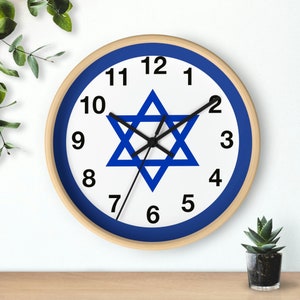 Israeli Flag Wall Clock , Star of David image 3