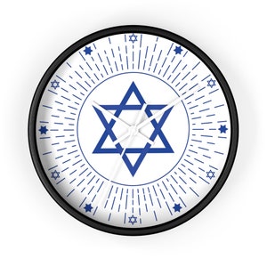 Horloge murale patriotique dIsraël, horloge étoile de DAVID intemporelle symbole Magen de David image 7
