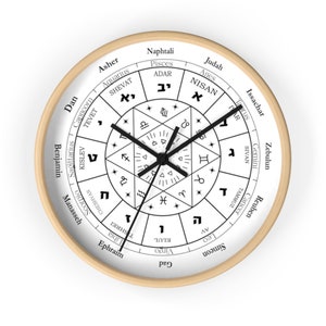 The Hebrew alphabet Jewish  clock 12 Tribes of Israel , Jewish clock /Hebrew Calendar, Jewish Decor,  Jewish Year,Jewish  Perpetual Calendar