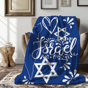 Love Israel velveteen blanket, Star of David  gift, Chanukah gifts  ewish blanket, Israel pride, cozy blanket, Jewish gift