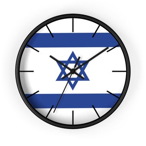 Flag of Israel Patriotic Israel Wall clock, Star of DAVID clock timeless Magen of David symbol image 5