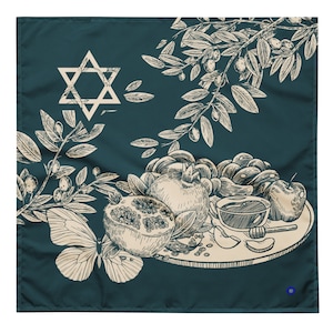 Judaica  bandana ,challah cover  jewish star L’Shana Tova Rosh Hashanah Jewish High Holida All-over print bandana