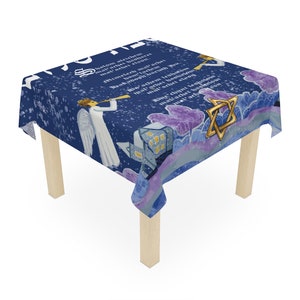 Shabbat Shalom  Judaica, Jewish home goods, Jewish Housewarming Gifts, Shabbat ANGELS tablecloth Shalom aleichem malachei hasharet