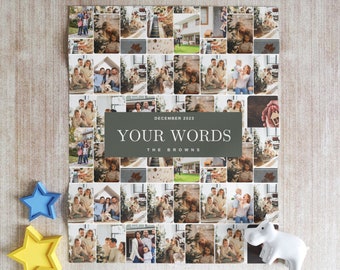 Personalized photo gift, collage blanket, memory blanket, photo collage throw, custom picture blanket, family photo blanket