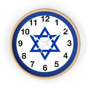 Israeli Flag Wall Clock , Star of David image 10