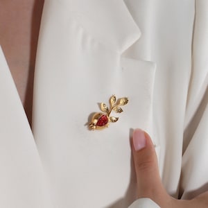 Leafy Pomegranate Brooch, Pomegranate Design Brooch, Pomegranate Jewelry, Handmade Design Jewelry, Turkish Jewelry