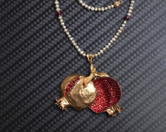 Pomegranate Design Necklace Pomegranate Necklace Handmade Design