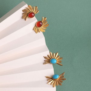Handmade Gemstone Gold Earrings: Turkish Jewelry