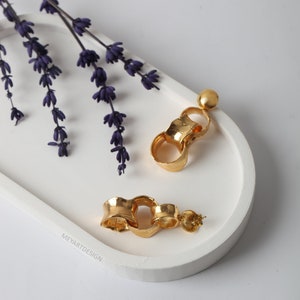 Gold Turkish Earrings: Handmade Bronze Jewelry