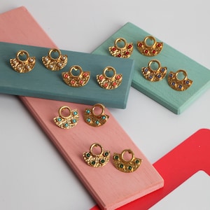 Handmade Gemstone Gold Earrings: Turkish Jewelry