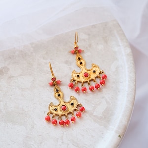 Handmade Turkish Earrings: Bohemian Gold Plated Dangle Jewelry