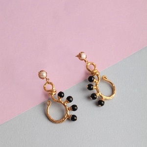 Gemstone Earrings, Gold Earrings, Handmade Earrings, Turkish Jewelry, Turkish Handmade Jewelry