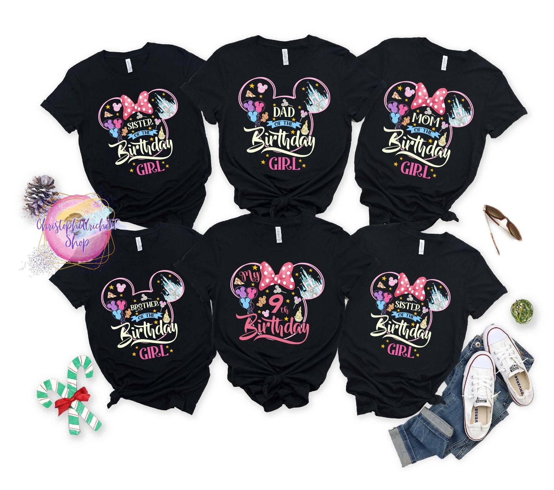 Discover Disney Geburtstagsshirt, Disney Birthday Girl, Mickey and Friends T-Shirt