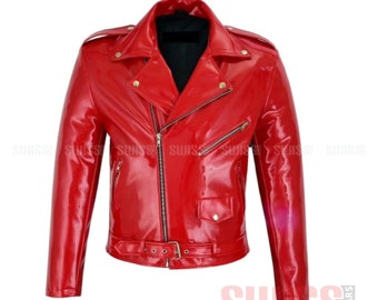 red pvc jacket