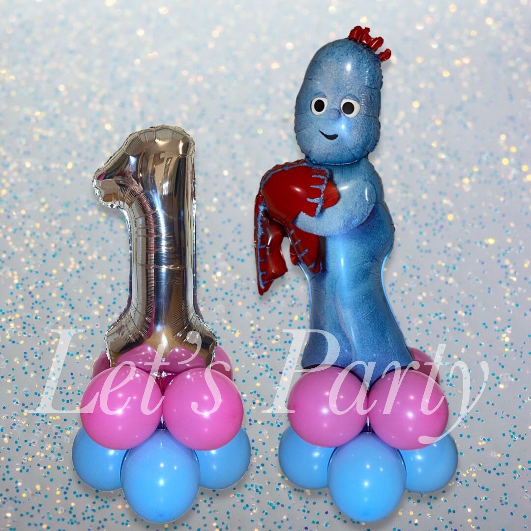 Large Iggle Piggle Character Cbeebies and Number Balloon Display 125cm