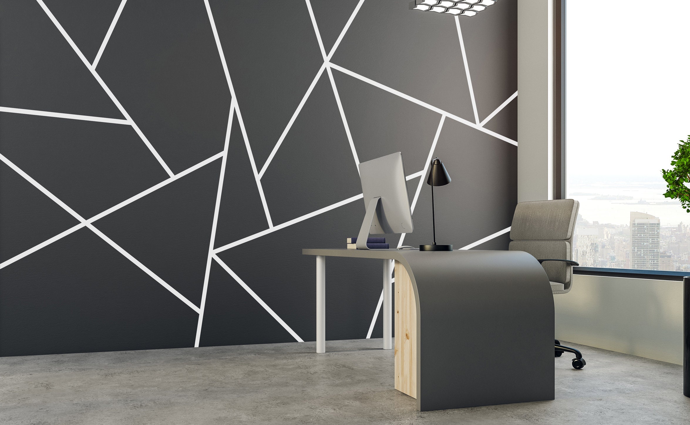 Black Lines Wall Decals, Decorative Vinyl Black Lines, Geometric Lines