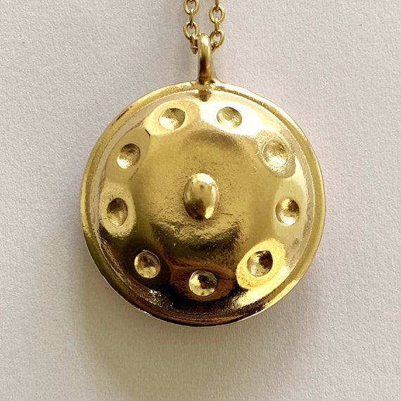 Handpankette gold, Anhänger, Glücksbringer, Talisman, Medallion, Handpan Schmuck